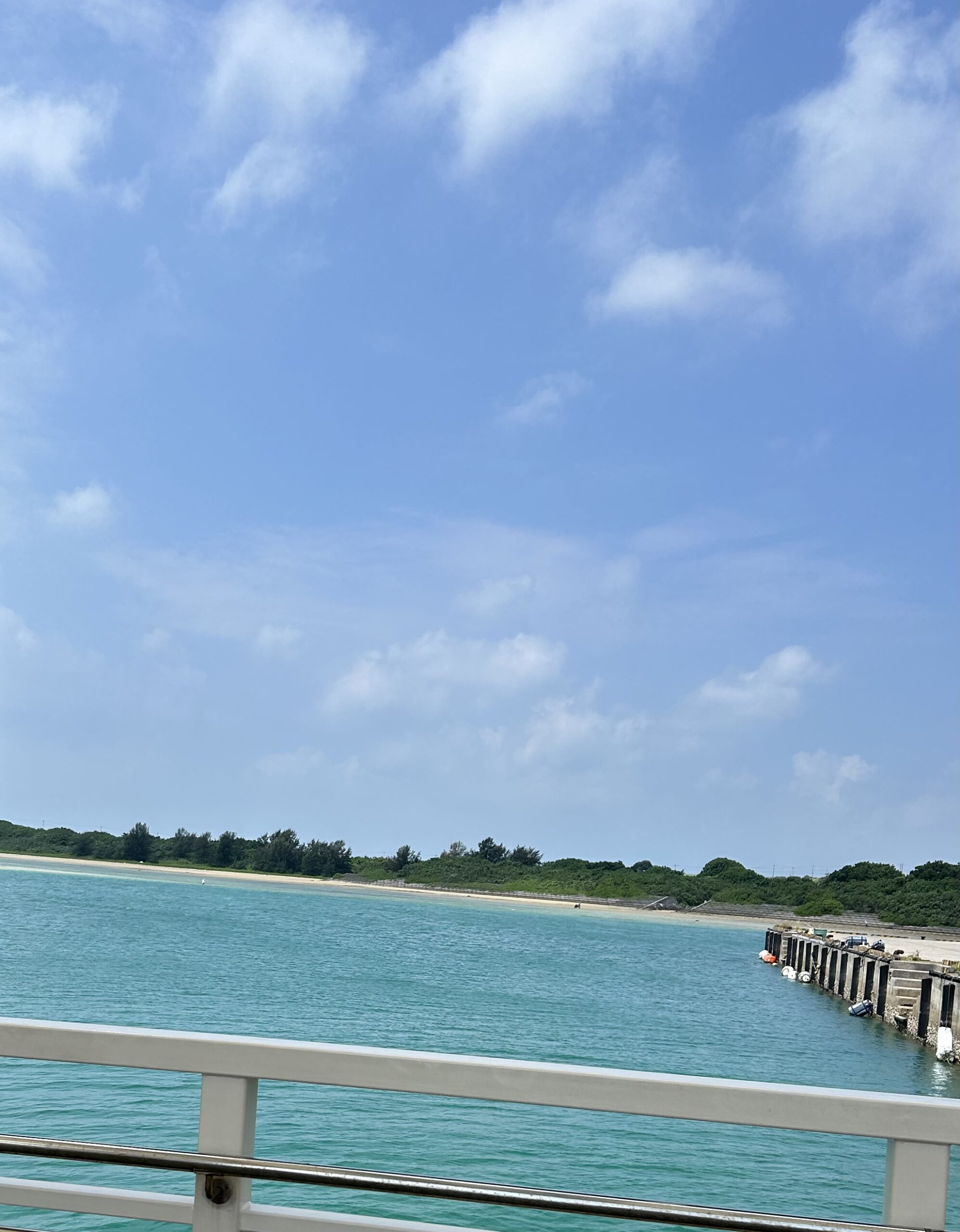 フェリーから見た小浜島の港